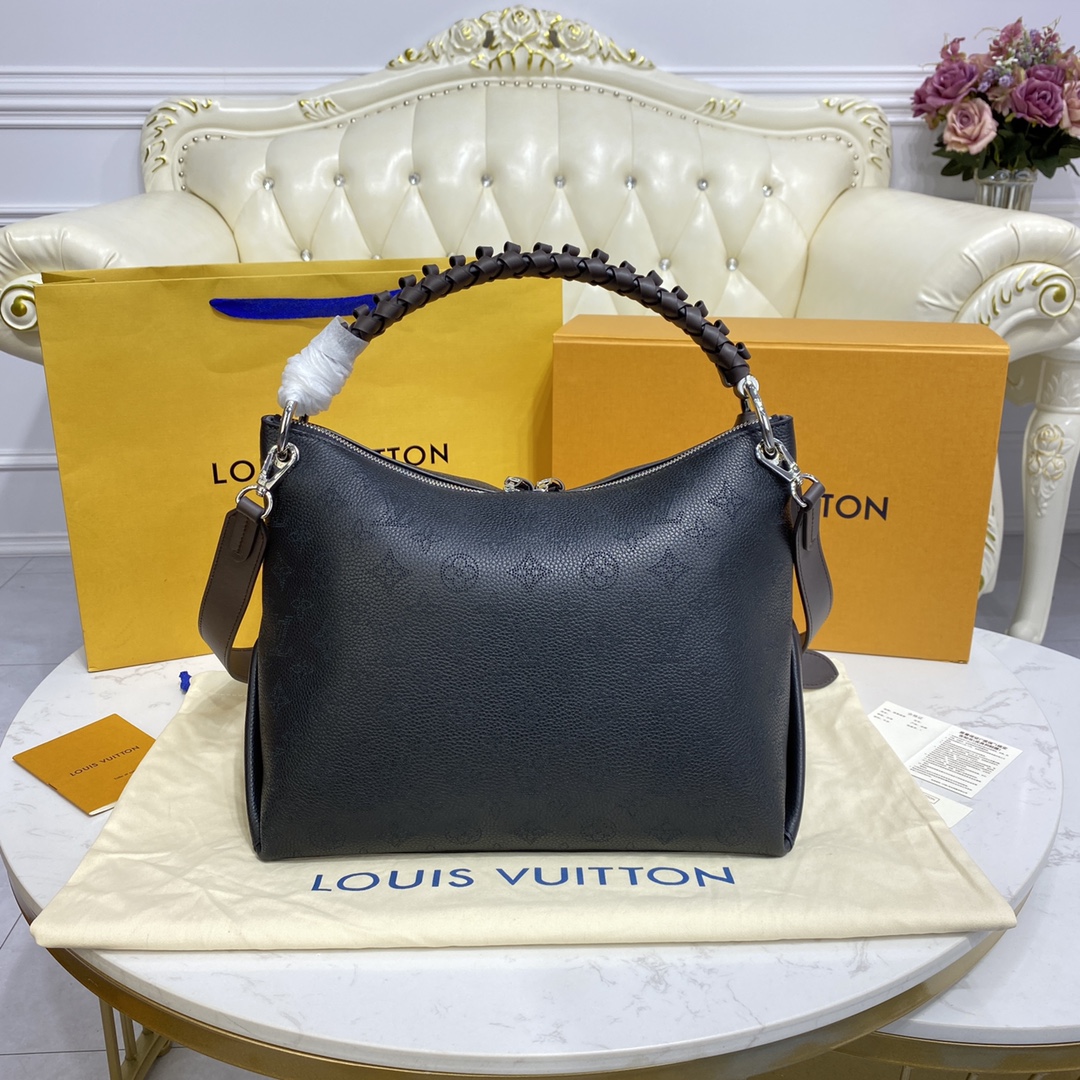 Louis Vuitton BEAUBOURG HOBO MM Mahina Handbag M56073 Black